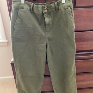 Olive green straight leg jeans